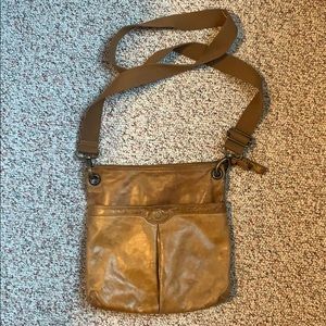 Tan Leather Crossbody Satchel